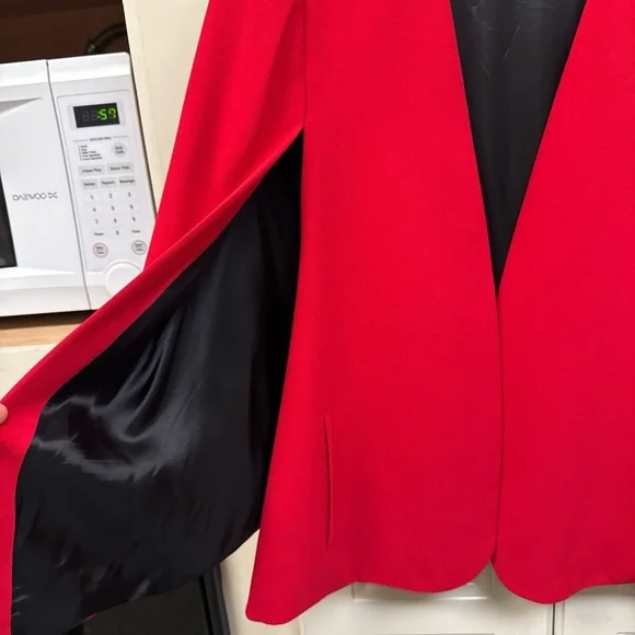 Zara Women's Red Cape Blazer Jacket - Picture 4 of 6